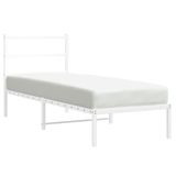 VidaXL Bedframe Metaal met Hoofdbord Wit 100x190 cm