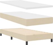 vidaXL Lit boxspring avec coussin et tête de lit crème 190 x 90 cm tissu