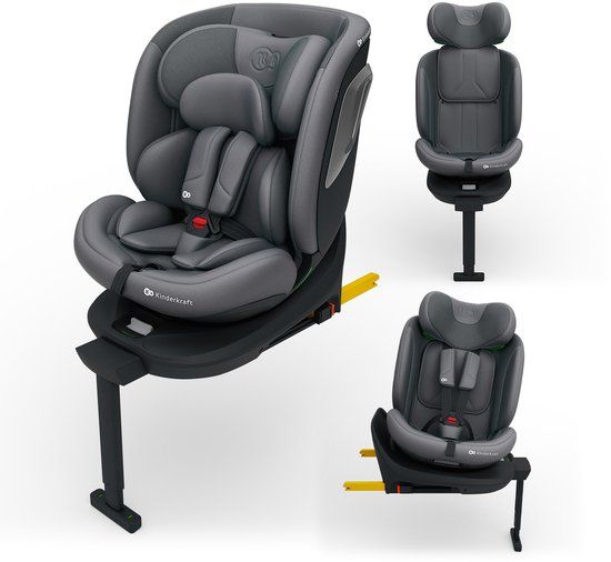Kinderkraft I-360 2 PLUS Autostoel – 40-150 cm i-Size – Met Isofix – Groep 0/1/2/3 – Tot 12 Jaar – Grijs