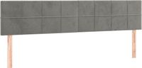 vidaXL Hoofdbord 180x5x78/88 cm Fluweel Lichtgrijs