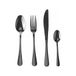 Wintem Bestekset, 24-delig, roestvrij staal, gesatineerd, zwart, voor 6 personen, modern en elegant design, vaatwasmachinebestendig, ideaal voor dagelijks gebruik en geraffineerde tafels