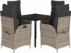 vidaXL 5-delige tuinset met kussens, polyrattan, grijs