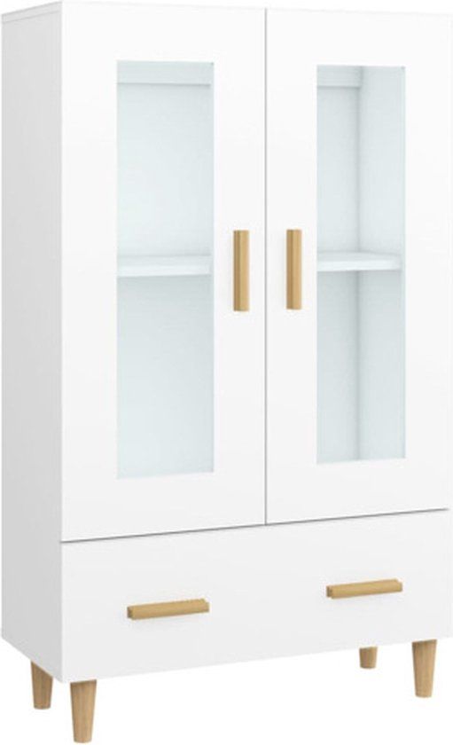 vidaXL Hoge kast bewerkt hout wit 70x31x115 cm