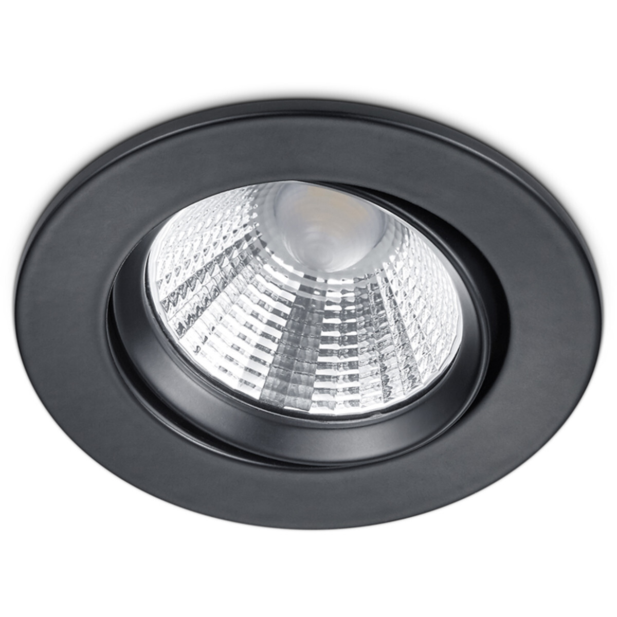 BES LED LED Spot - Inbouwspot - Trion Paniro - Rond 5W - Dimbaar - Warm Wit 3000K - Mat Zwart - Aluminium - Ø80mm