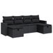 vidaXL Loungeset met kussens, polyrotan, zwart