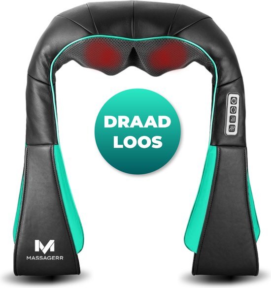 Massagerr Massagerr® Shiatsu Massagekussen – Draadloos – Nekmassage Apparaat – Massage Apparaat