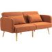 Canapé convertible 3 places en tissu lin marron, dossier inclinable et accoudoirs réglables, clic-clac design moderne