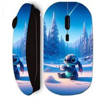 Stitch Zwarte Draadloze Muis Schattig Sneeuwsterren 3D