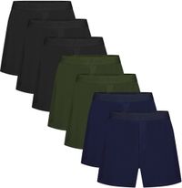 Bamboo Basics Heren Bamboe Loose Fit Boxershorts Kay (7-pack) - Zwart, Navy & Army - Maat XL