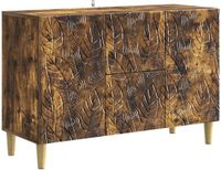 vidaXL Dressoir Gerookt eiken 89 x 34,5 x 60 cm Bewerkt hout