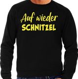 Bellatio Decorations Apres ski sweater heren - Auf wieder Schnitzel - zwart - glitter geel - wintersport S