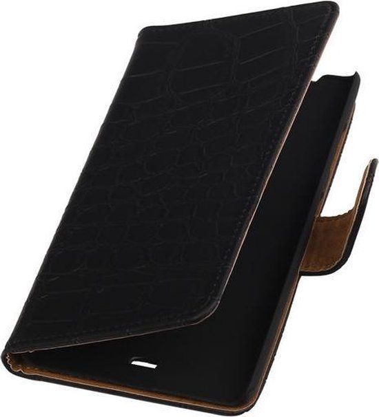 BestCases Panda Best Cases Microsoft Lumia 540 Croco Booktype Wallet Hoesje Zwart - Cover Case