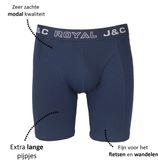 J&C Heren boxershort - extra lange pijpjes - Modal - Tegen schurende benen - Kruipt niet op - Donkerblauw / L