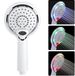 DELIPOP 3 kleuren LED handdouche sproeikop met digitaal temperatuurdisplay, waterstroom aangedreven ABS chroomafwerking voor badkamer (wit)
