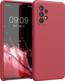 kwmobile telefoonhoesje geschikt voor Samsung Galaxy A52 / A52 5G / A52s 5G - Hoesje met siliconen coating - Smartphone case in klassiek rood