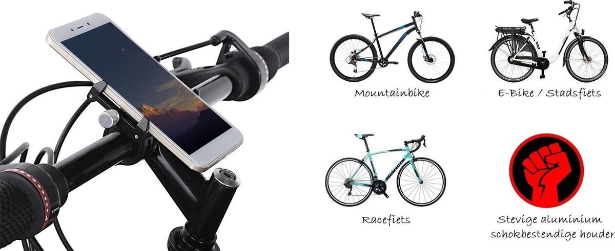 - Professionele Smartphone Houder LE TOUR | Fiets | Racefiets | Mountainbike | E-Bike | Universeel & Schokbestendig | Telefoonhouder
