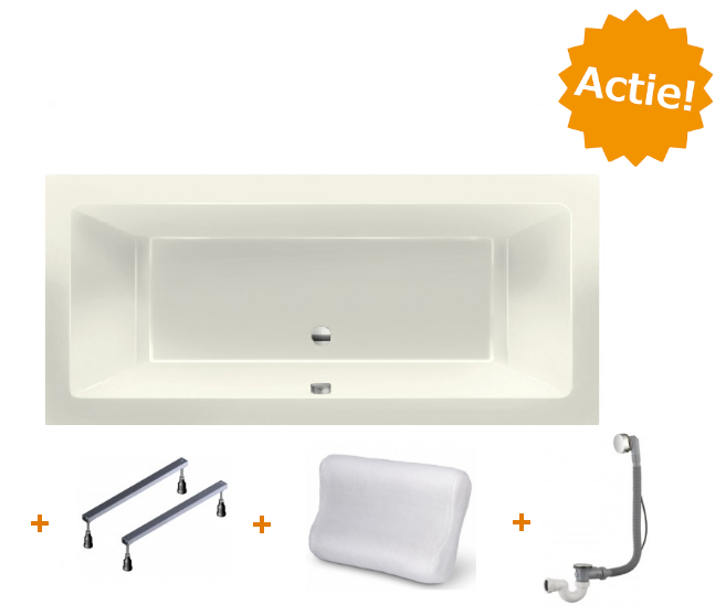 XENZ Beterbad Society duobad 190 x 80 cm Edelweis