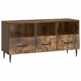 vidaXL TV-kast met lade Gerookt eiken 102 x 34,5 x 50 cm Bewerkt hout