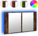 vidaXL Badkamerkast met spiegel LED 80x12x45 cm acryl gerookt eikenkleur