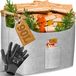 KESSER® Panier à bois 60 Litres - Feutre extra épais - Pliable avec poignées en bois - Gris clair