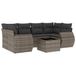 VidaXL 7-delige Loungeset met kussens, poly rattan, grijs