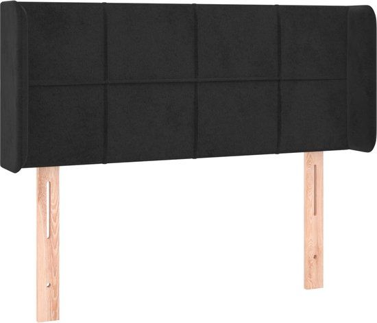 vidaXL Hoofdbord met randen 83x16x78/88 cm fluweel zwart