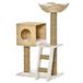 PawHut Krabpaal voor katten, hoogte 100,5 cm, met kussens en ladder, activiteitencentrum van lisdodde
