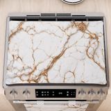 PETTI Artigiani Italiani - Fornuisafdekplaat voor moderne keuken, marmereffect, wit, fornuisafdekplaat 40 x 70 cm, 100% Made in Italy