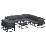 vidaXL Tuinbank Zwart Aluminium