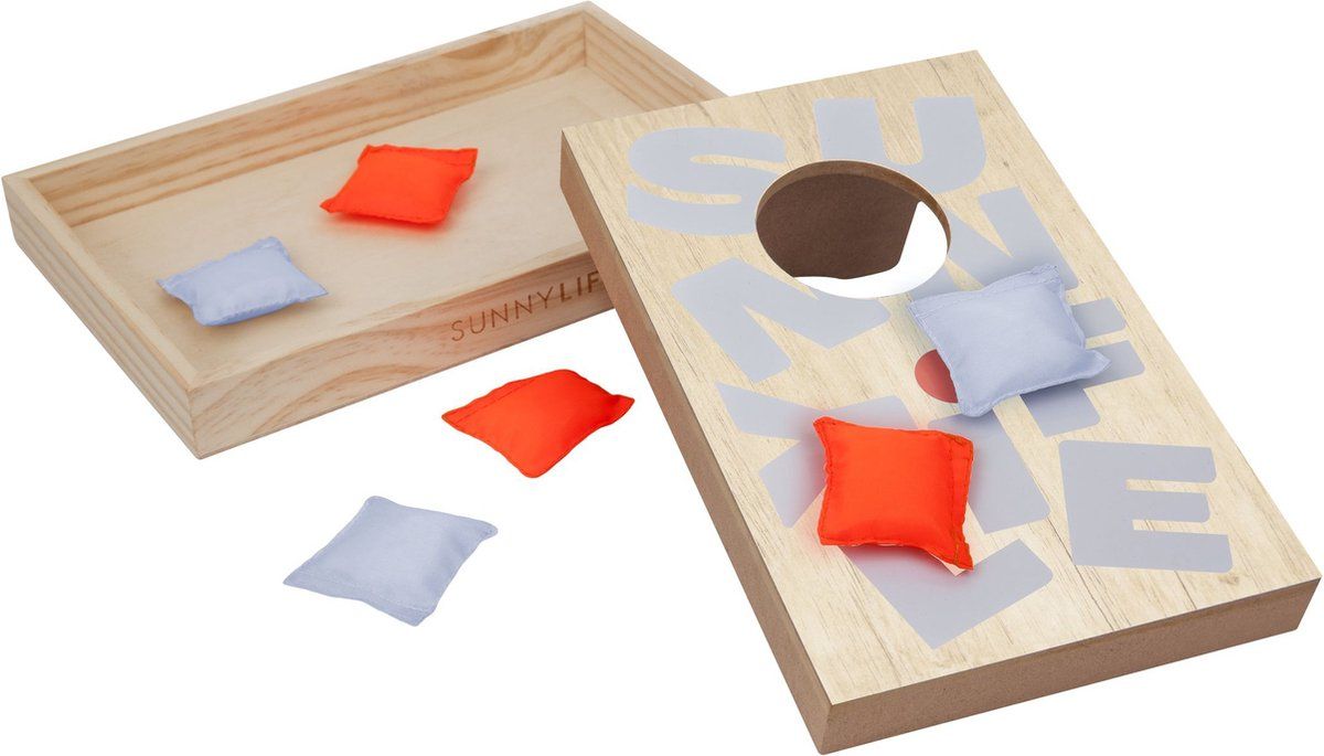 Sunnylife Reisspel Corn Hole 27 X 18,5 X 3 Cm Hout 8-delig