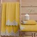 PETTI Artigiani Italiani - Serviettes de bain en tissu éponge 100% coton, set de serviettes 1+1, 2 pièces, 1 serviette pour le visage et 1 serviette pour les mains, jaune