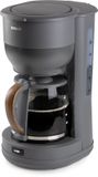 Domo DO754K Koffiezetapparaat ‘Wood You’ - Filterkoffie – 1,25 L – Grijs - Houtlook