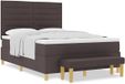 vidaXL Boxspring Bed met Hoofdeinde Donkerbruin 190 x 140 cm Stof