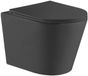 QeramiQ Dely cuvette suspendue – sans bride – profondeur 51,7 cm – avec abattant softclose intelligent – noir mat
