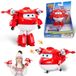 Super Wings Transformerend Supercharged Jett – 13 cm vliegtuig naar robot, speelgoedfiguur (10 stappen), seizoen 4 collectie voor kinderen vanaf 3 jaar, batterijen niet nodig
