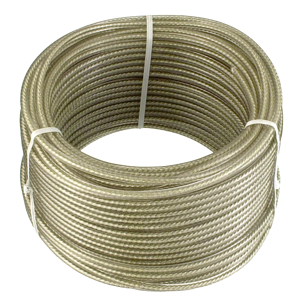 Connex Draadkabels 3 mm x 30 m - beige - met kunststof ommanteld - multifunctionele kabel - belastingsgrens: max. 36 kg/touw/staalkabel/draad / DY2701391