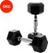 CORE POWER MEIJERS Core Power Rubber Hex Dumbbells - 5 kg (per paar) - Zwart