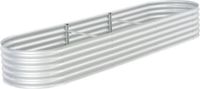 vidaXL - Plantenbak - verhoogd - 320x80x44 cm - gegalvaniseerd staal - zilver