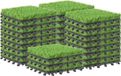 Sans marque Gazon artificiel Dalles - Faux tapis de gazon - Embellir l'extérieur - Système de clic facile - 30x30cm - Vert