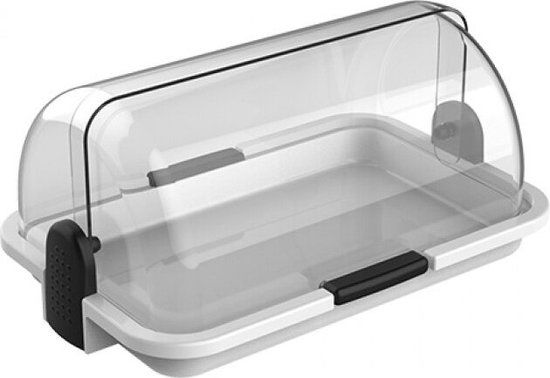 EMGA vitrine met roldeksel 30x21cm - Zwart - Kunststof - 47 cm