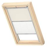 VELUX Origineel Verduisterend Rolgordijn Plus Plissé (DFD), Zilveren Kozijn, UK04, Licht Beige