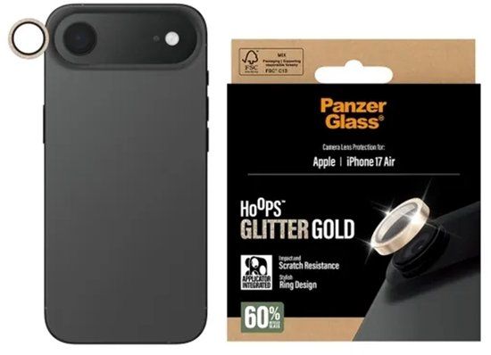 PanzerGlass Camera Protector Hoops Optic Rings Glitter Goud voor Apple iPhone Air