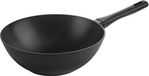 Casserole de wok induction aluminium noir 30 cm