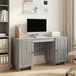 Maison Exclusive - Bureau Gris Panneau de particules de bois Sonoma 142,5 x 50 x 75 cm