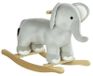 StarTech Olifant Schommelpaard / Schommeldiertjes - Houten frame - 10 kg - Geschikt voor kinderen van 0-6 jaar - Met geluidseffecten - Zachte bekleding - Olijfgroen