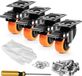 Set de 4 roulettes pivotantes professionnelles – double verrouillage – roues en PVC – hauteur 18,5 cm – matériel de montage inclus