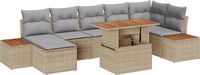 vidaXL Tuinbank - Set - 8 - st - Beige - Poly - rattan