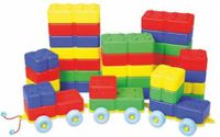 King Petits Blocs Éducatifs sur Chariot 40 Pièces