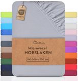 NatureMark Microvezel hoeslaken 180x200cm zilvergrijs