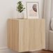 Maison Exclusive - Meuble TV mural avec éclairage LED, lot de 2, chêne Sonoma